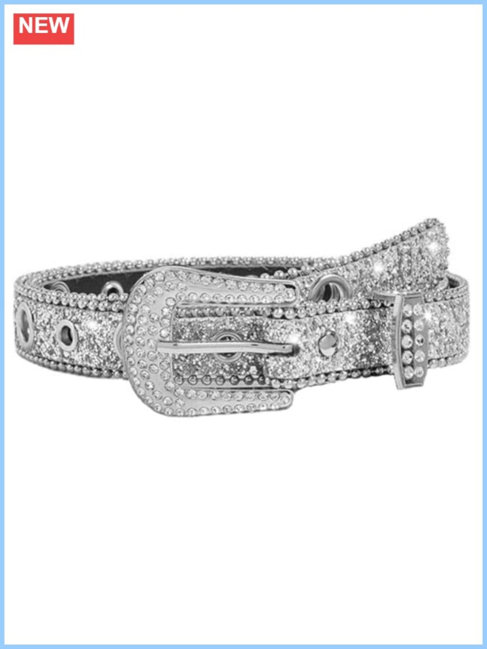 Rhinestone Studded Leather Western Belt Cowgirl Cowboy Style